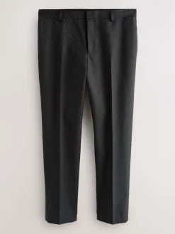 Smokings En Feestkleding|Next - Slim Fit Jacquard Suit Trousers Zwart