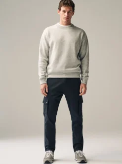 Broeken En Chino's*Next - Slim Fit Motionflex Strech Cargo Trousers Zwart