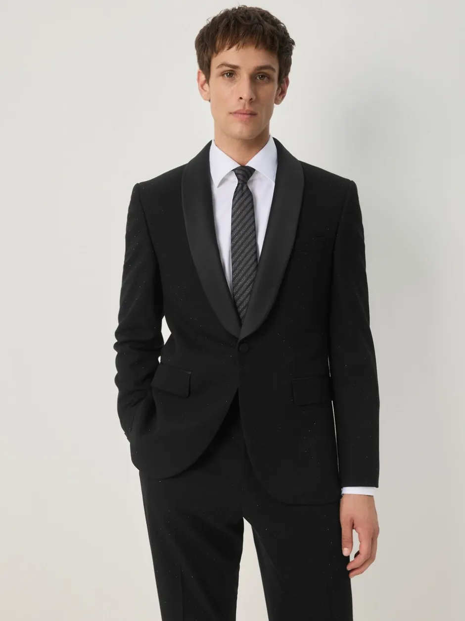 Smokings En Feestkleding*Next Zwart - Slim Fit Sequin Tuxedo Suit Jacket