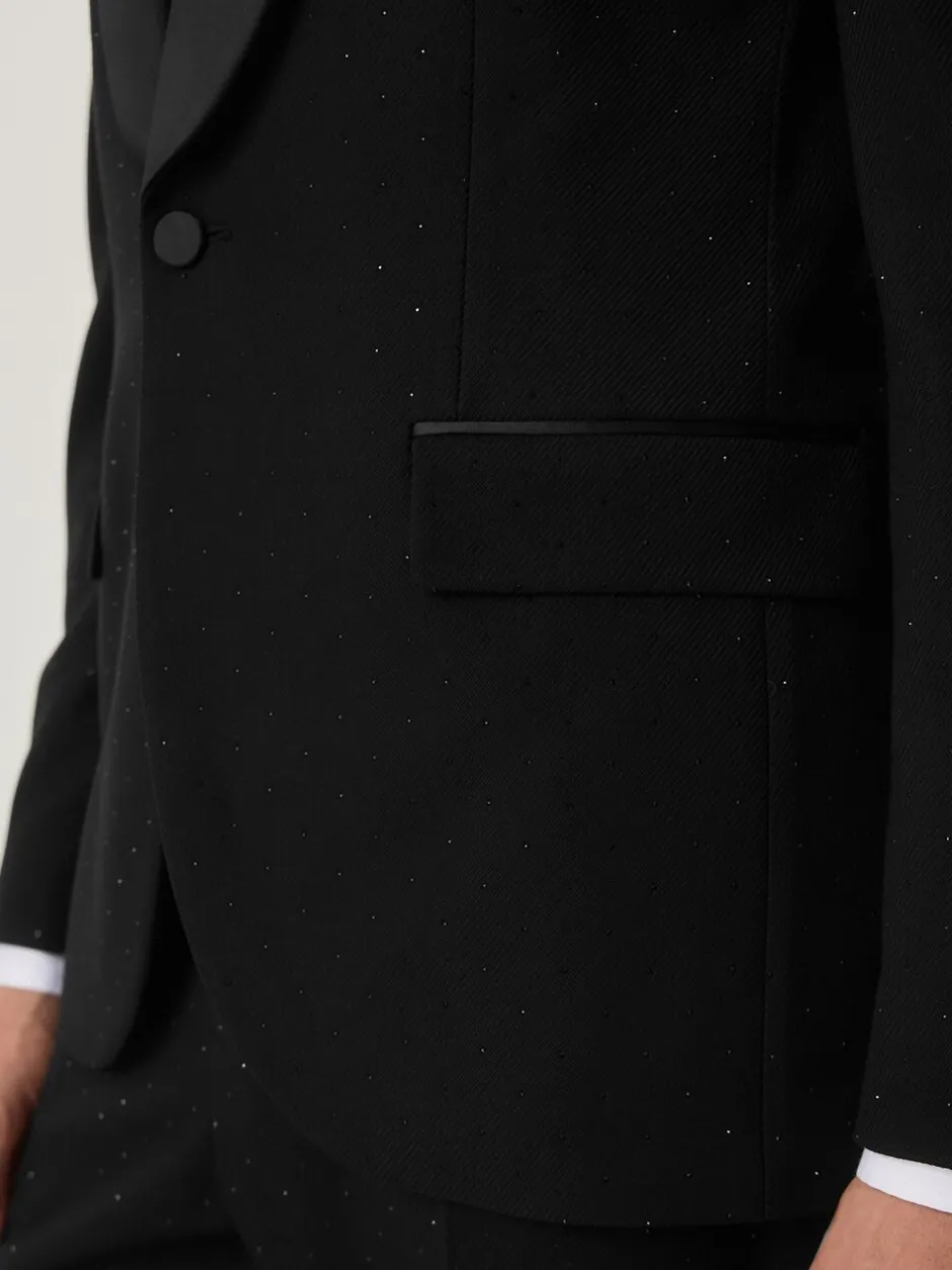 Smokings En Feestkleding*Next Zwart - Slim Fit Sequin Tuxedo Suit Jacket