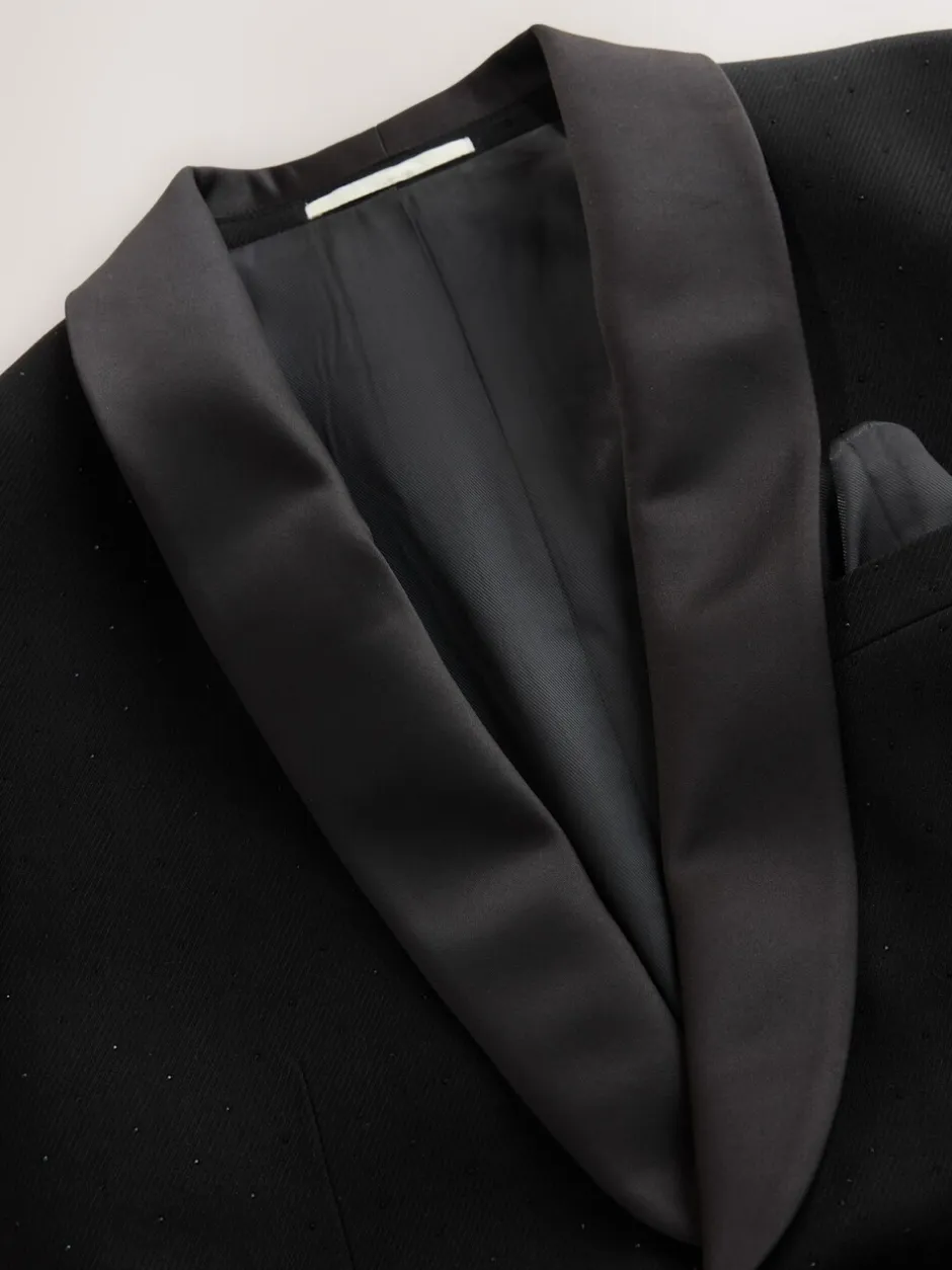 Smokings En Feestkleding*Next Zwart - Slim Fit Sequin Tuxedo Suit Jacket