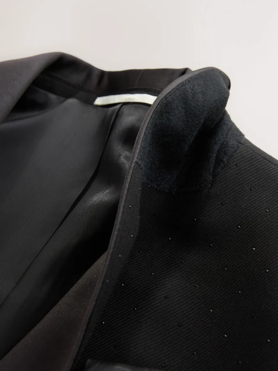 Smokings En Feestkleding*Next Zwart - Slim Fit Sequin Tuxedo Suit Jacket