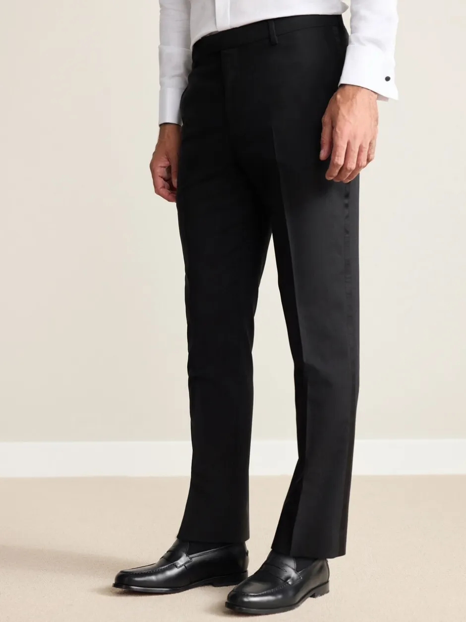 Smokings En Feestkleding*Next Zwart - Slim Fit Signature Nova Fides 100% Italian Wool Tuxedo Suit Trousers