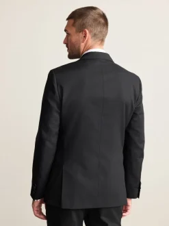 Smokings En Feestkleding|Next Zwart - Slim Fit Signature Nova Fides 100% Italian Wool Tuxedo Suit Jacket