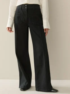 Jeans|Next - Slim Lift and Shape Wide Leg Jeans Zwart