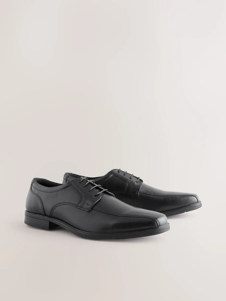 Formele Schoenen|Next Zwart - Slim Panel Leather Shoes