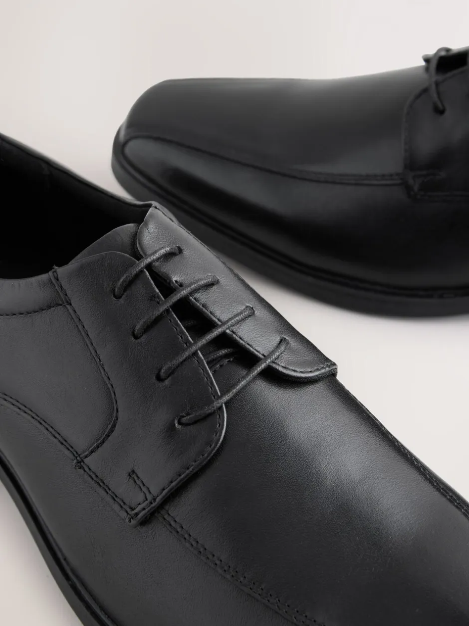 Formele Schoenen|Next Zwart - Slim Panel Leather Shoes