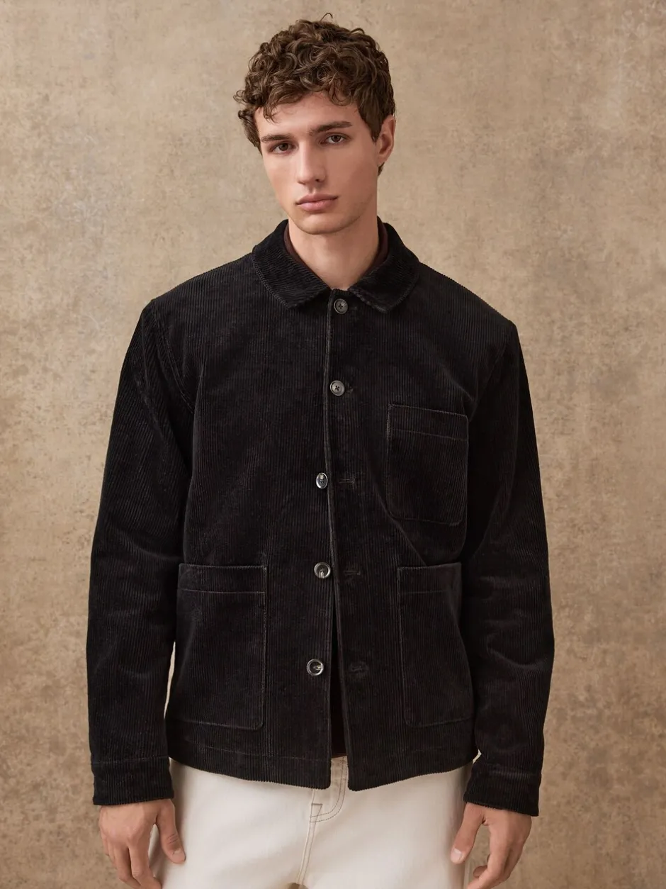 Blazers En Business-Jasjes|Jassen En Jacks*Next - Slim Rijk Corduroy Jack Zwart