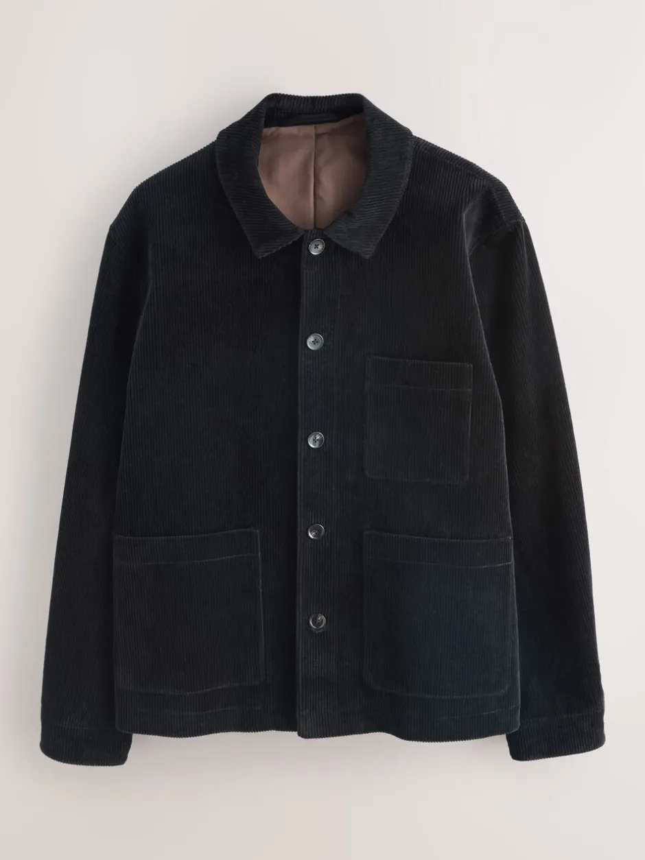 Blazers En Business-Jasjes|Jassen En Jacks*Next - Slim Rijk Corduroy Jack Zwart