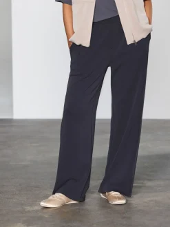 Broeken|Next - Slinky superzachte jersey modal blend wijde pijpen pull-on broek Zwart