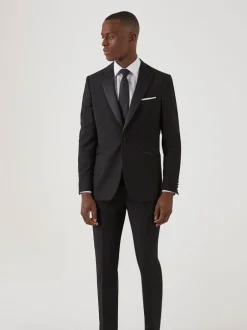 Smokings En Feestkleding|Pakken|Skopes Zwart - Smal - Sinatra fit diner kostuumjasje