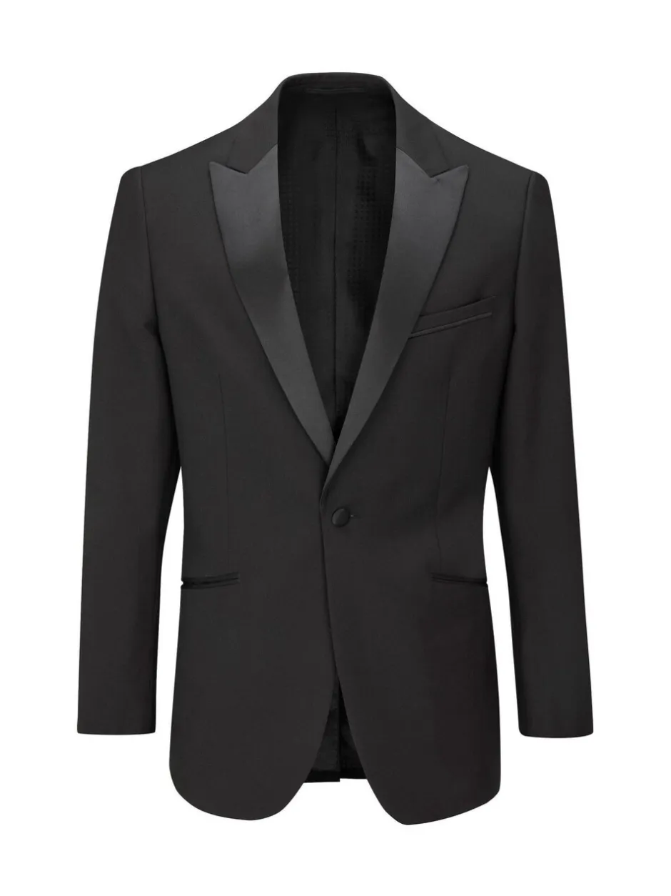 Smokings En Feestkleding|Pakken|Skopes Zwart - Smal - Sinatra fit diner kostuumjasje