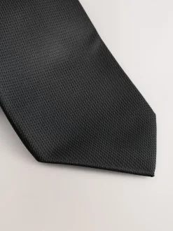 Stropdassen En Pochets|Next Zwart - Smal - Stropdas met textuur