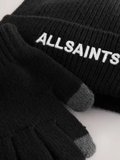 Mutsen, Handschoenen En Sjaals|smALLSAINTS - Logo Beanie and Gloves Set Zwart