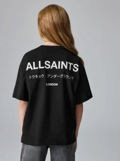 T-Shirts|Tops|smALLSAINTS Zwart - Oversized Underground T-shirt van katoen met ronde hals