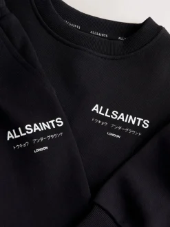 Joggingbroeken|Sweaters En Hoody´S|smALLSAINTS Zwart - Underground Oversized Set van Sweatshirt en Joggingbroek voor Jongere Jongens