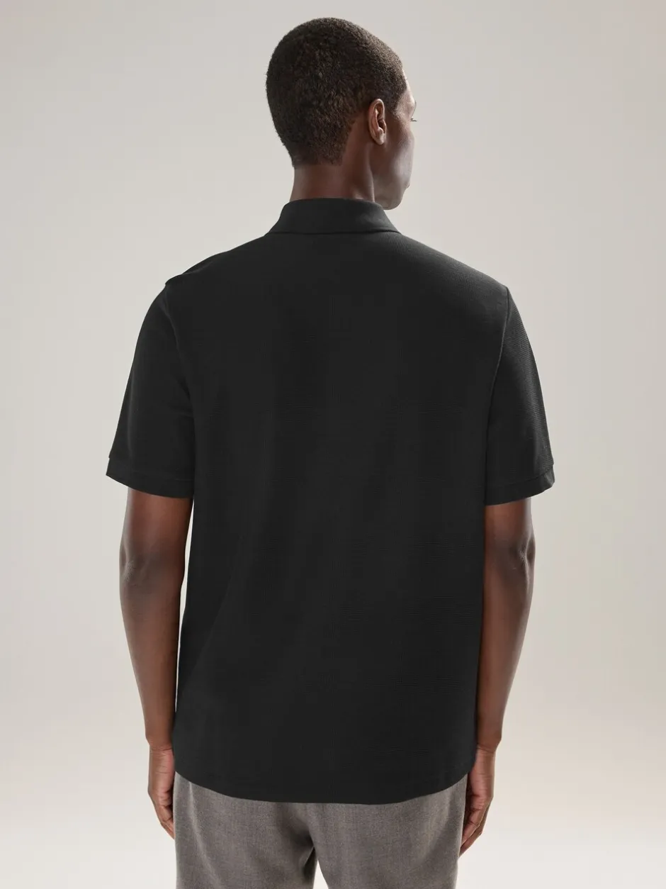 Poloshirts*Next - Smart poloshirt met textuur en rits Zwart