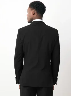 Smokings En Feestkleding|Blazers En Business-Jasjes|Next Zwart - Smokingjasje met dubbele rij knopen