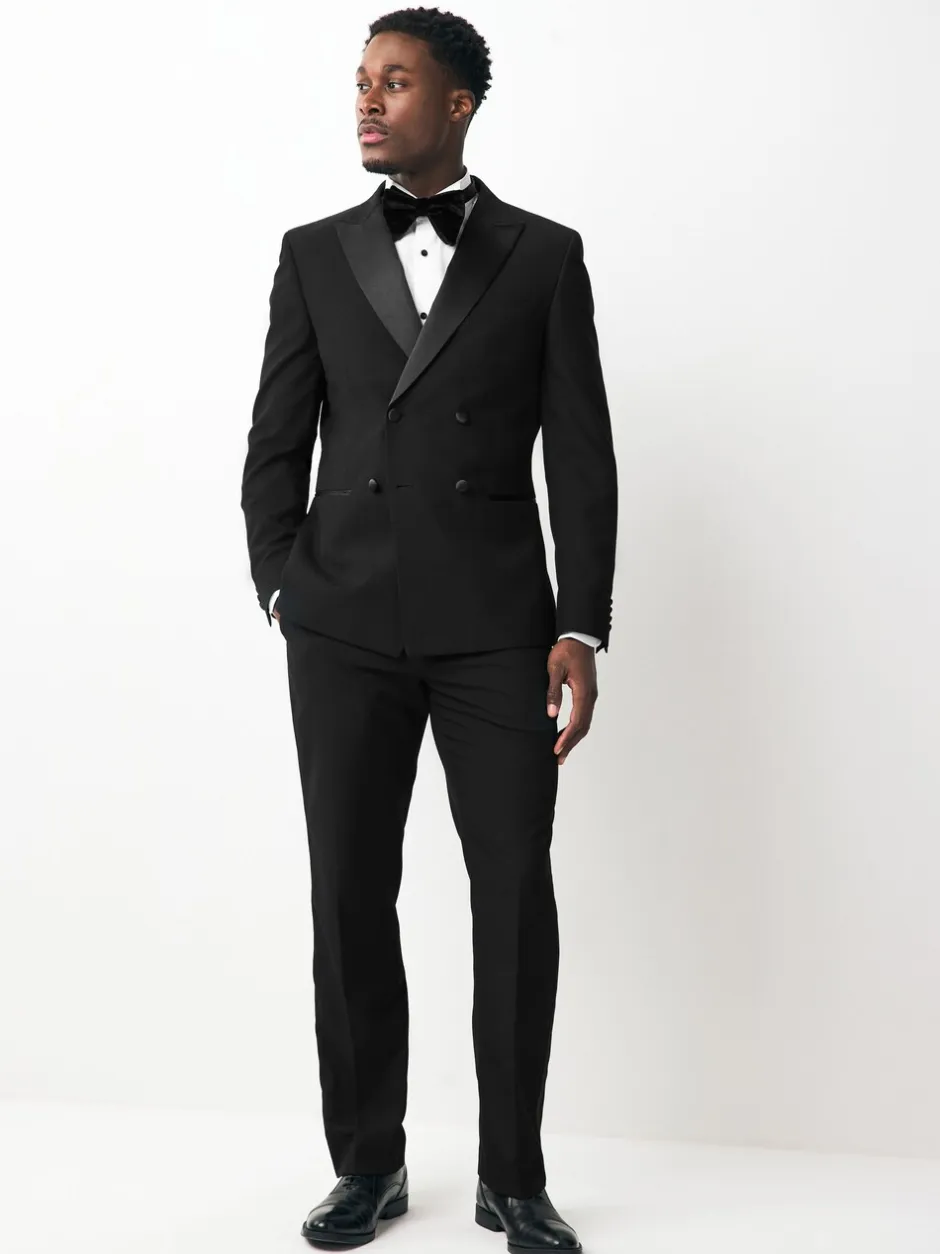 Smokings En Feestkleding|Blazers En Business-Jasjes|Next Zwart - Smokingjasje met dubbele rij knopen