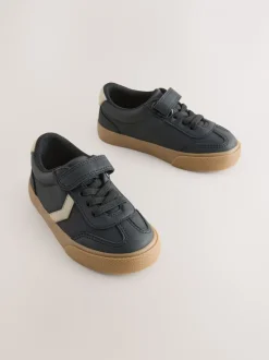 Sneakers|Next - Sneakers met klittenbandsluiting en elastische veters Zwart