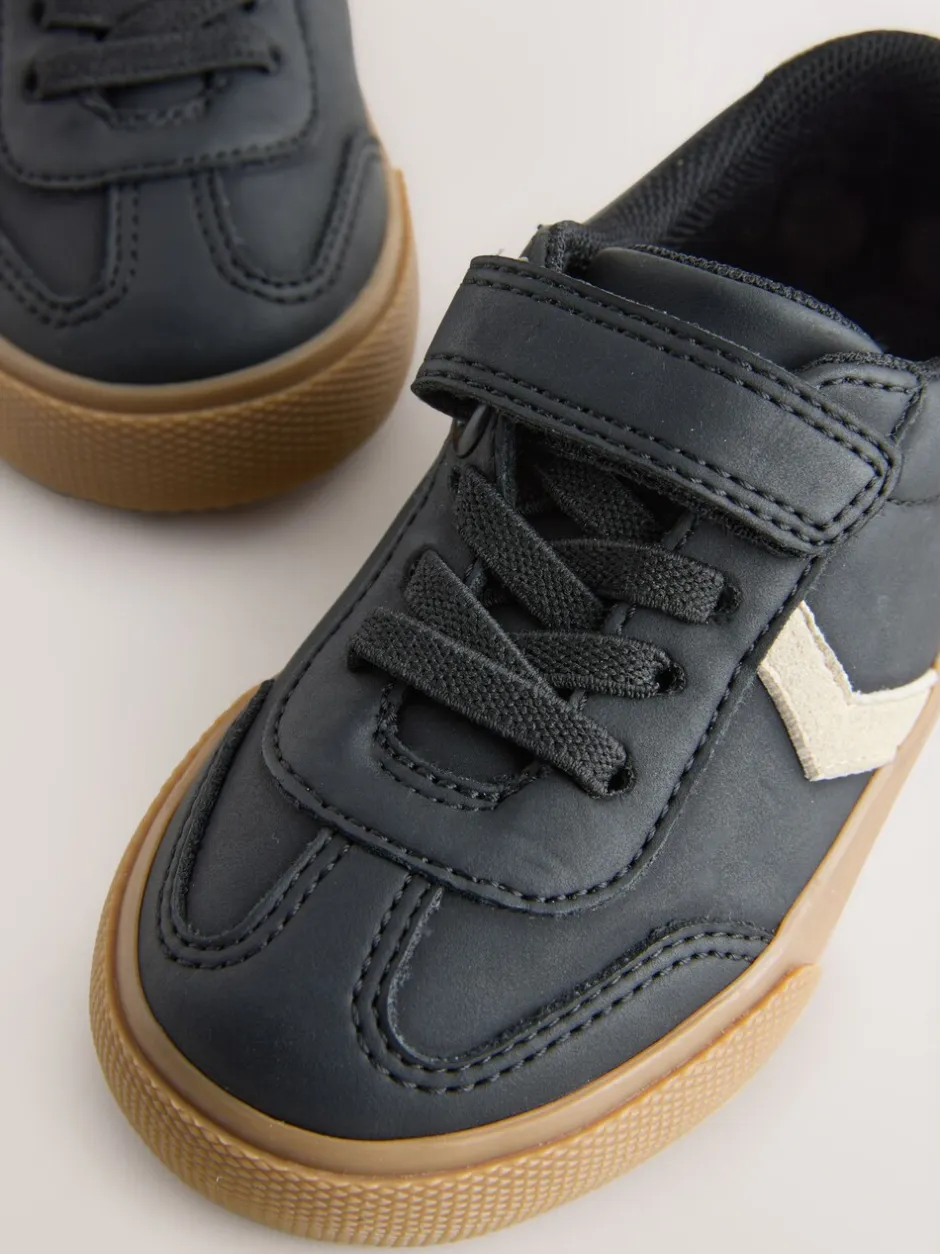 Sneakers|Next - Sneakers met klittenbandsluiting en elastische veters Zwart