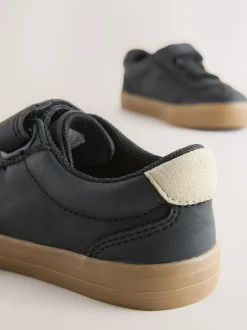 Sneakers|Next - Sneakers met klittenbandsluiting en elastische veters Zwart