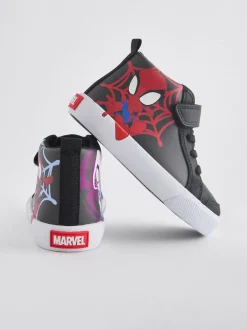 Boots*Next Zwart - Spidey And Friends laarzen met klittenbandsluiting en elastische veters