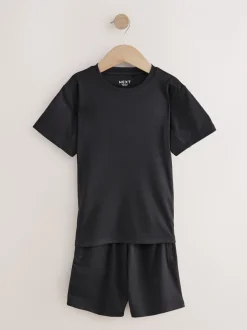 Shorts|Next - Sportset van T-shirt en short (3-16 jr) Zwart