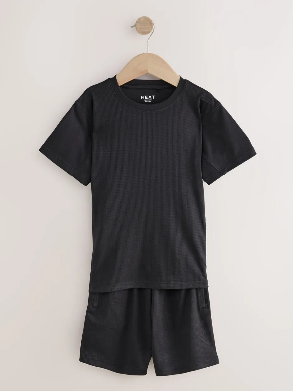 Shorts|Next - Sportset van T-shirt en short (3-16 jr) Zwart