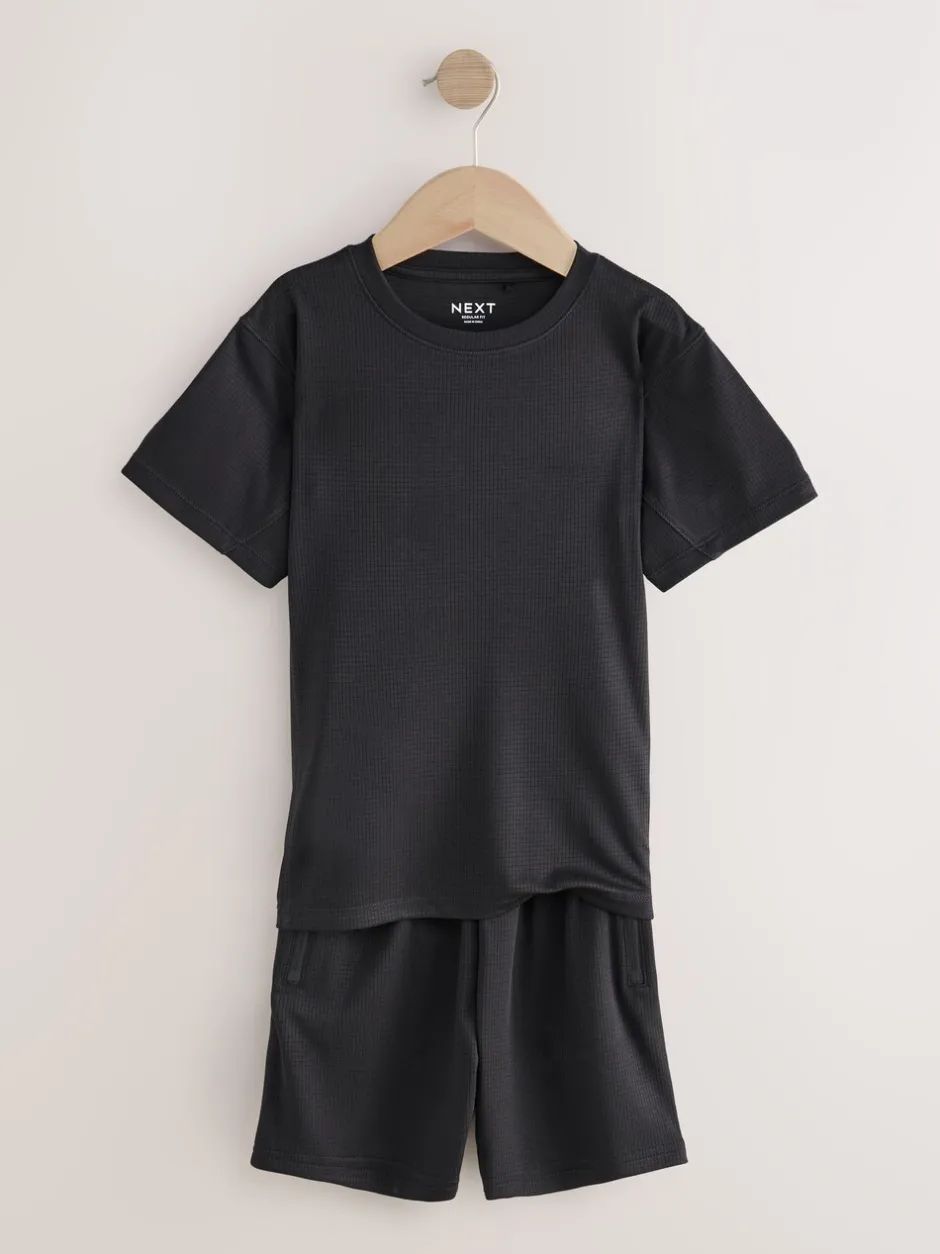 Shorts|Next - Sportset van T-shirt en short (3-16 jr) Zwart