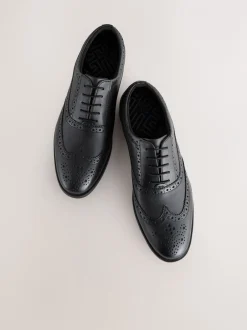 Schoenen|Formele Schoenen*Next - Standaard pasvorm - Leren Oxford brogues Zwart