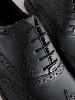 Schoenen|Formele Schoenen*Next - Standaard pasvorm - Leren Oxford brogues Zwart