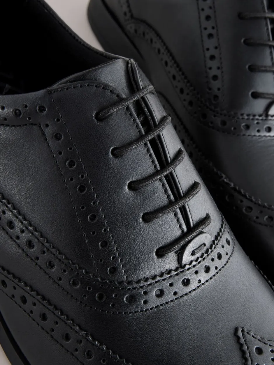 Schoenen|Formele Schoenen*Next - Standaard pasvorm - Leren Oxford brogues Zwart