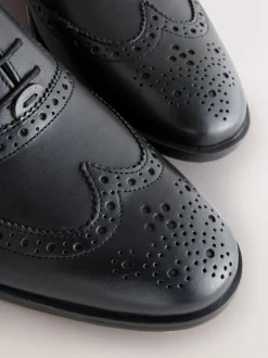 Schoenen|Formele Schoenen*Next - Standaard pasvorm - Leren Oxford brogues Zwart
