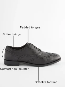 Schoenen|Formele Schoenen*Next - Standaard pasvorm - Leren Oxford brogues Zwart
