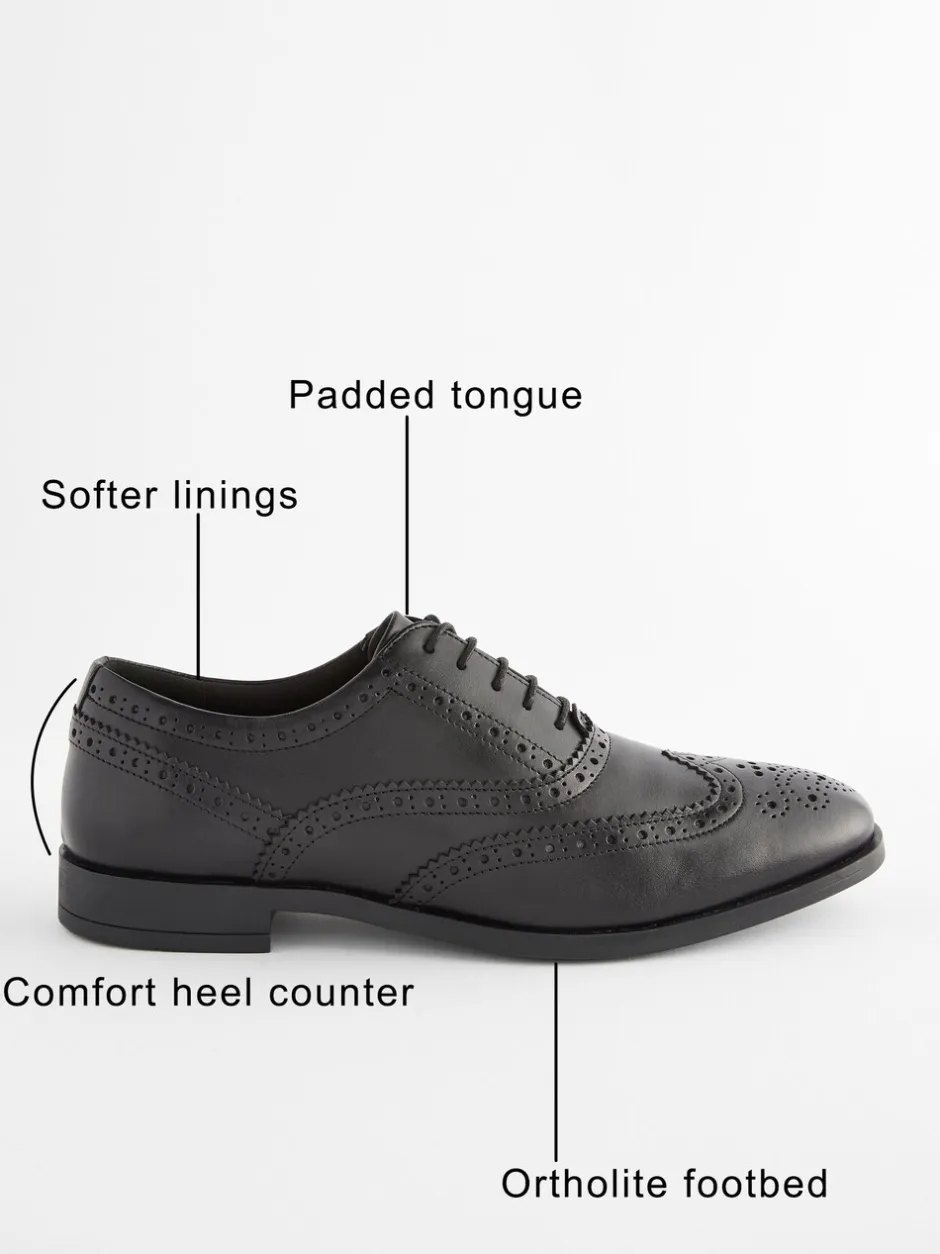Schoenen|Formele Schoenen*Next - Standaard pasvorm - Leren Oxford brogues Zwart