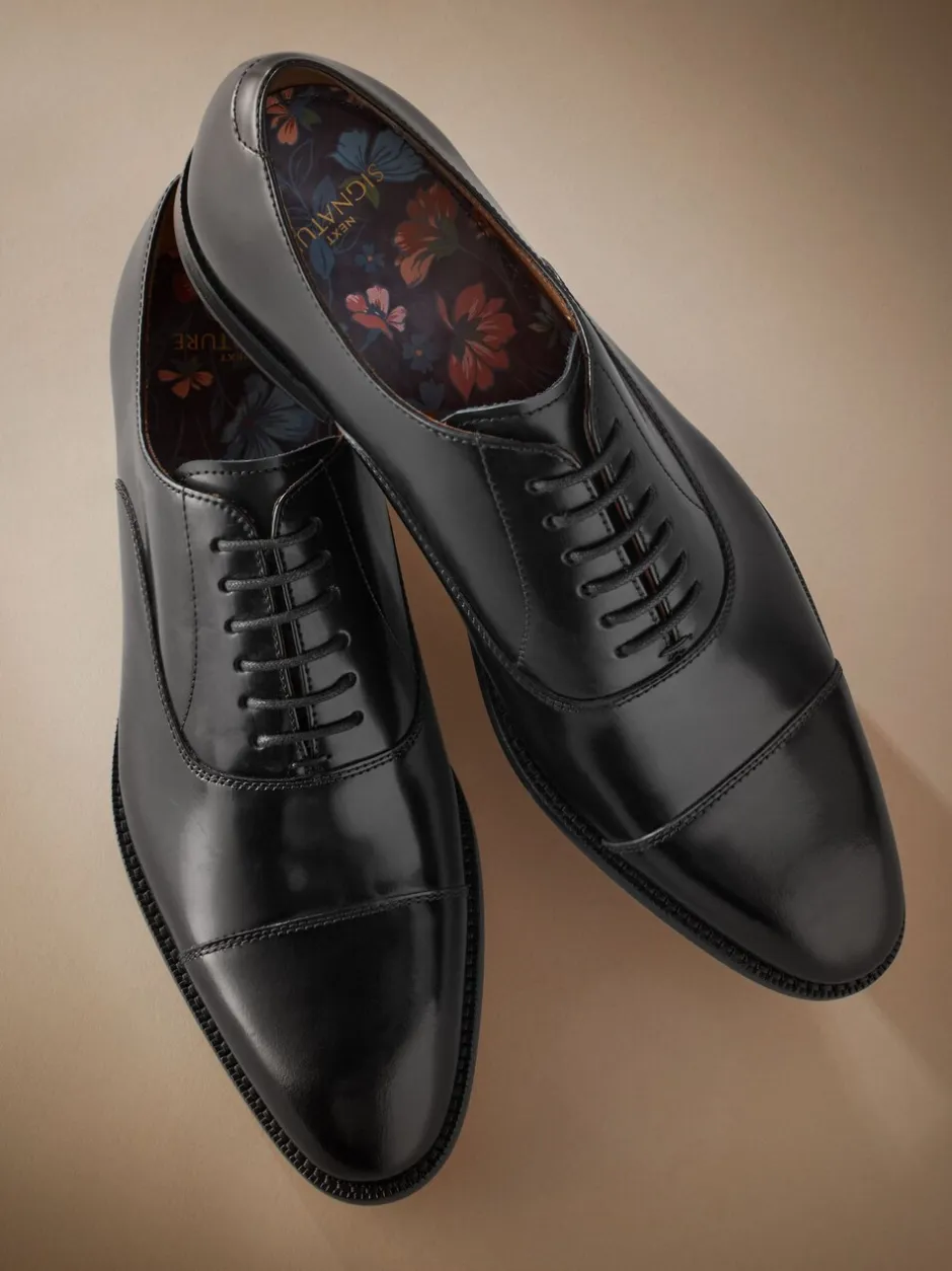 Formele Schoenen|Schoenen*Next - Standaard pasvorm - Signature Leather - Oxford schoenen met neusstuk Zwart
