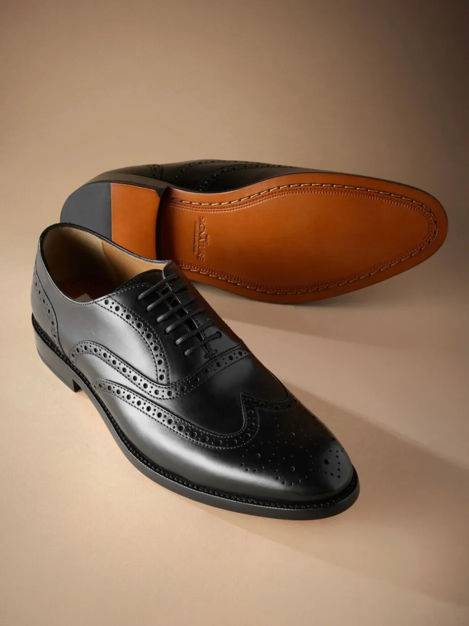 Schoenen|Formele Schoenen*Next - Standaard pasvorm - Signature Italiaans leren brogues met gevleugelde neus Zwart