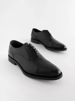 Schoenen|Formele Schoenen*Next Zwart - Standaard pasvorm - Leren Oxford schoenen met neusstuk