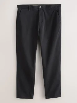 Broeken En Chino's|Next Zwart - Standaard toelopende pasvorm - Stretchy chino