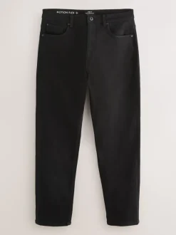 Jeans*Next Zwart - Standaard toelopende pasvorm - Motionflex jeans