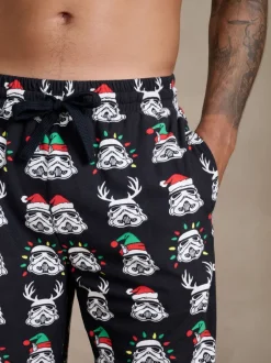 Pyjama's*Next Zwart - Storm Trooper Printed Christmas Pyjama Bottoms