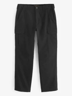 Broeken En Chino's*Next Zwart - Straight fit - Katoenen cargostretchbroek