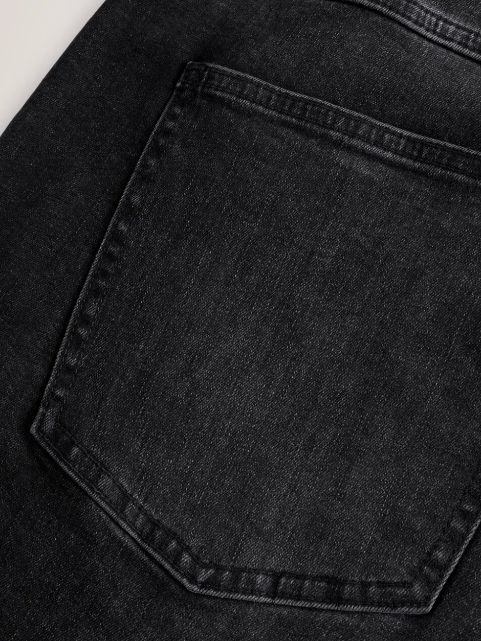 Shorts|Next - Straight fit - Stretch denim short Zwart
