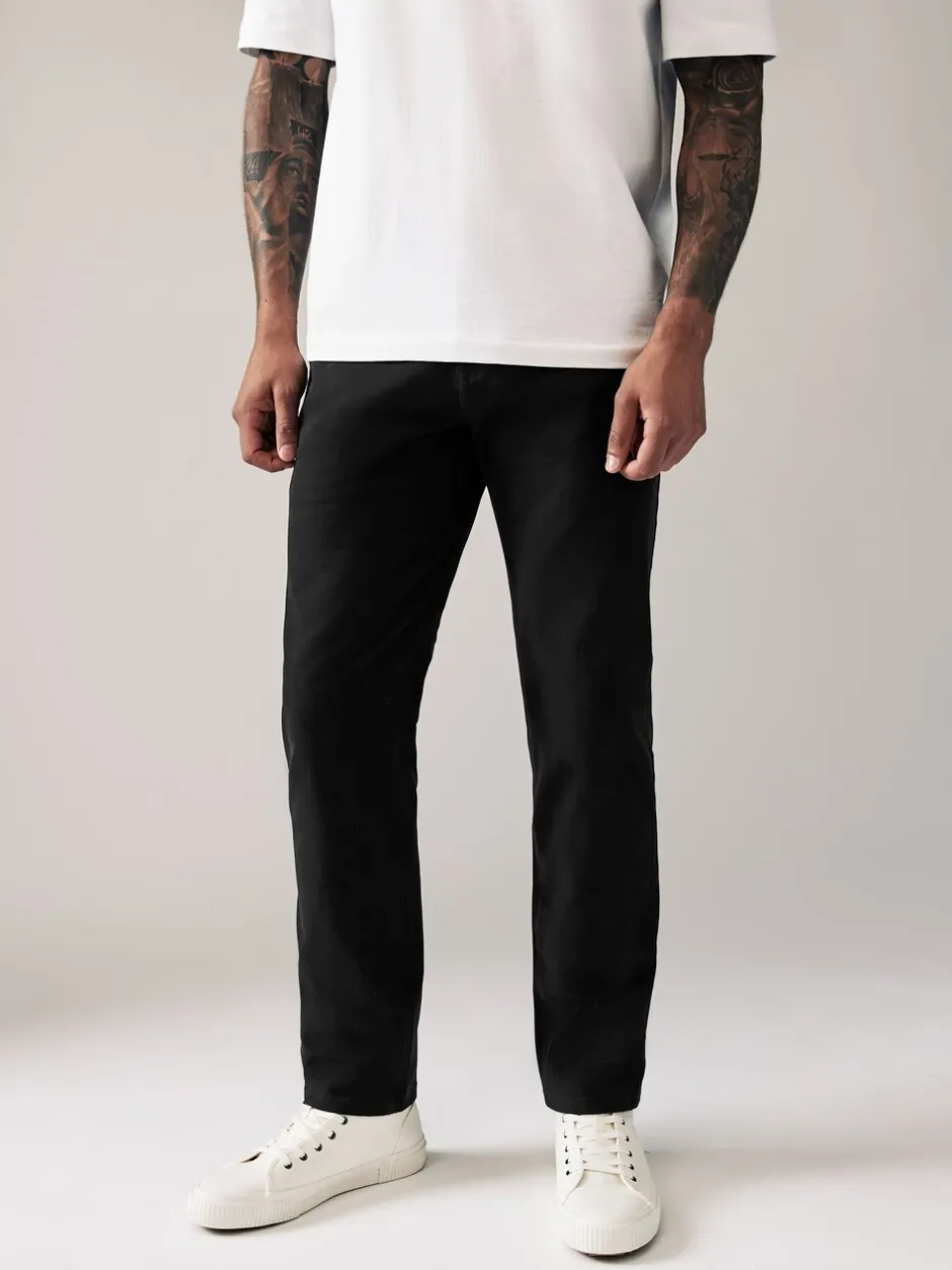 Broeken En Chino's|Next Zwart - Straight fit - Stretchy chino