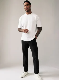 Broeken En Chino's|Next Zwart - Straight fit - Stretchy chino