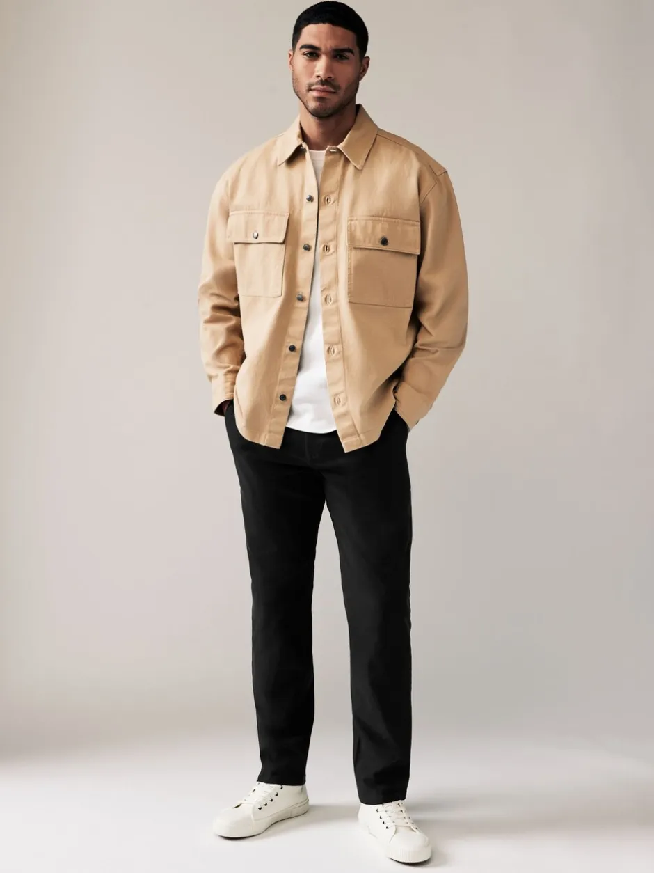 Broeken En Chino's|Next Zwart - Straight fit - Stretchy chino