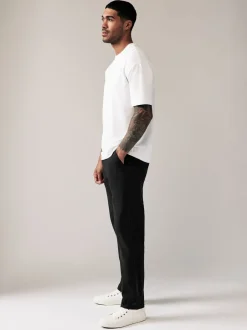 Broeken En Chino's|Next Zwart - Straight fit - Stretchy chino