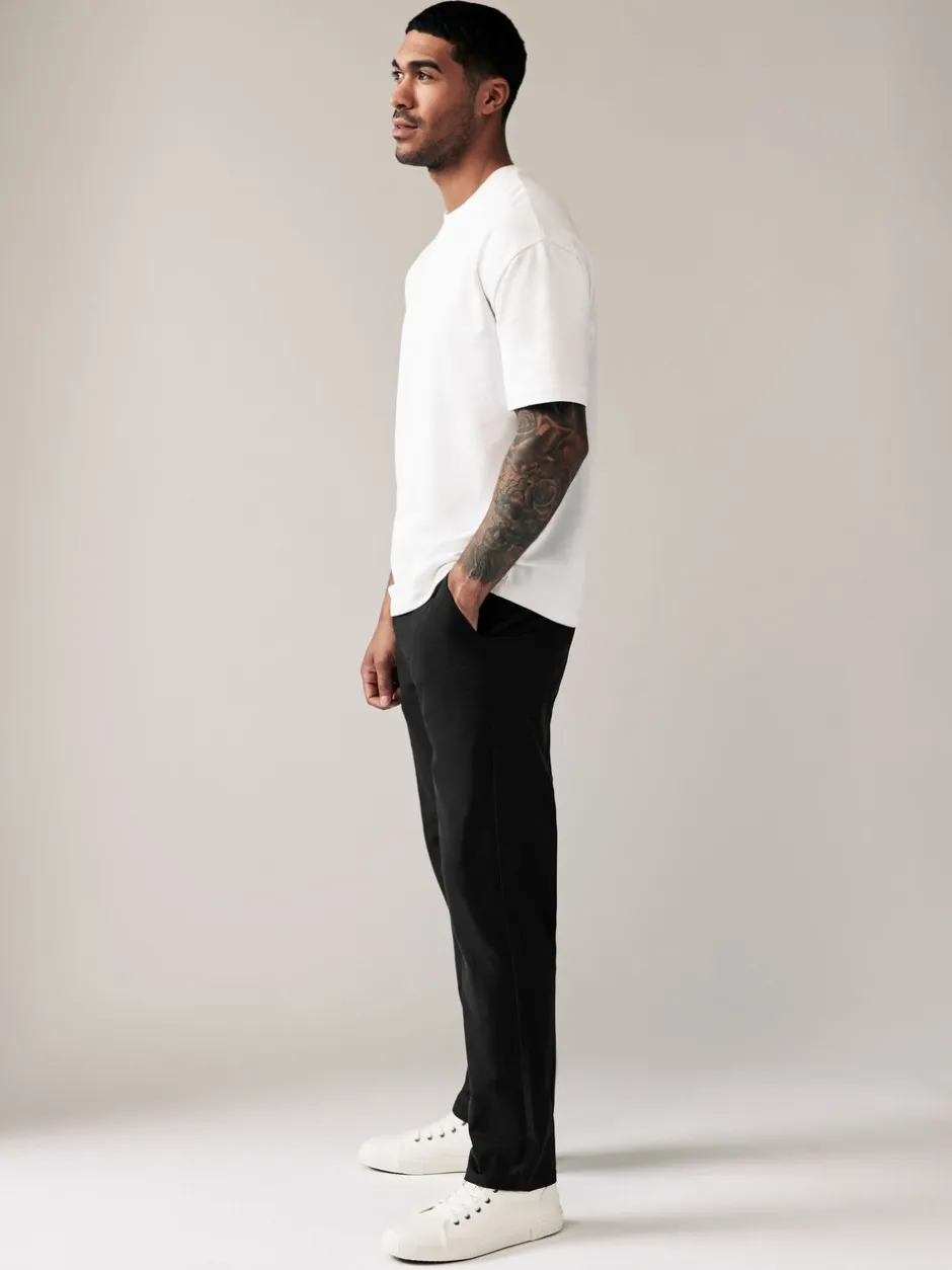 Broeken En Chino's|Next Zwart - Straight fit - Stretchy chino