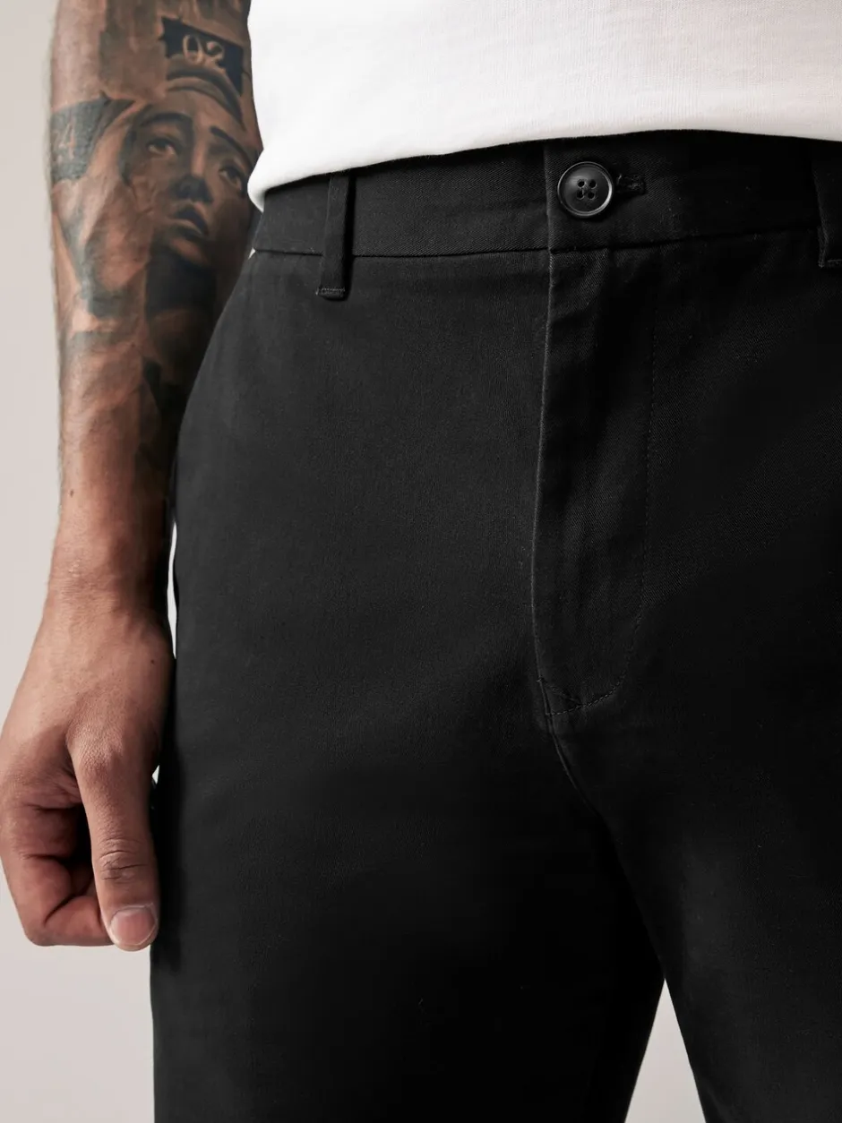 Broeken En Chino's|Next Zwart - Straight fit - Stretchy chino